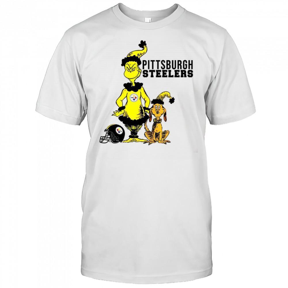 Grinch And Max X Pittsburgh Steelers Football Christmas Shirt